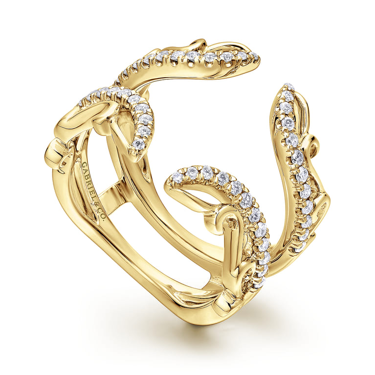 Enhancer Wedding Ring in 14k Yellow Gold with Round Natural Diamond at Gabriel & Co. - Shot 3