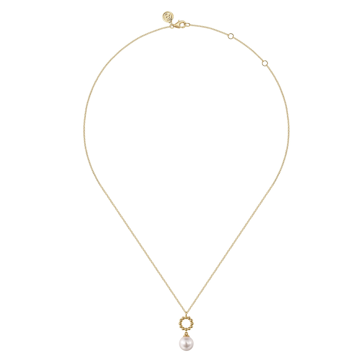 14K Yellow Gold Fresh Water Pearl Bujukan Drop Necklace - Shot 2