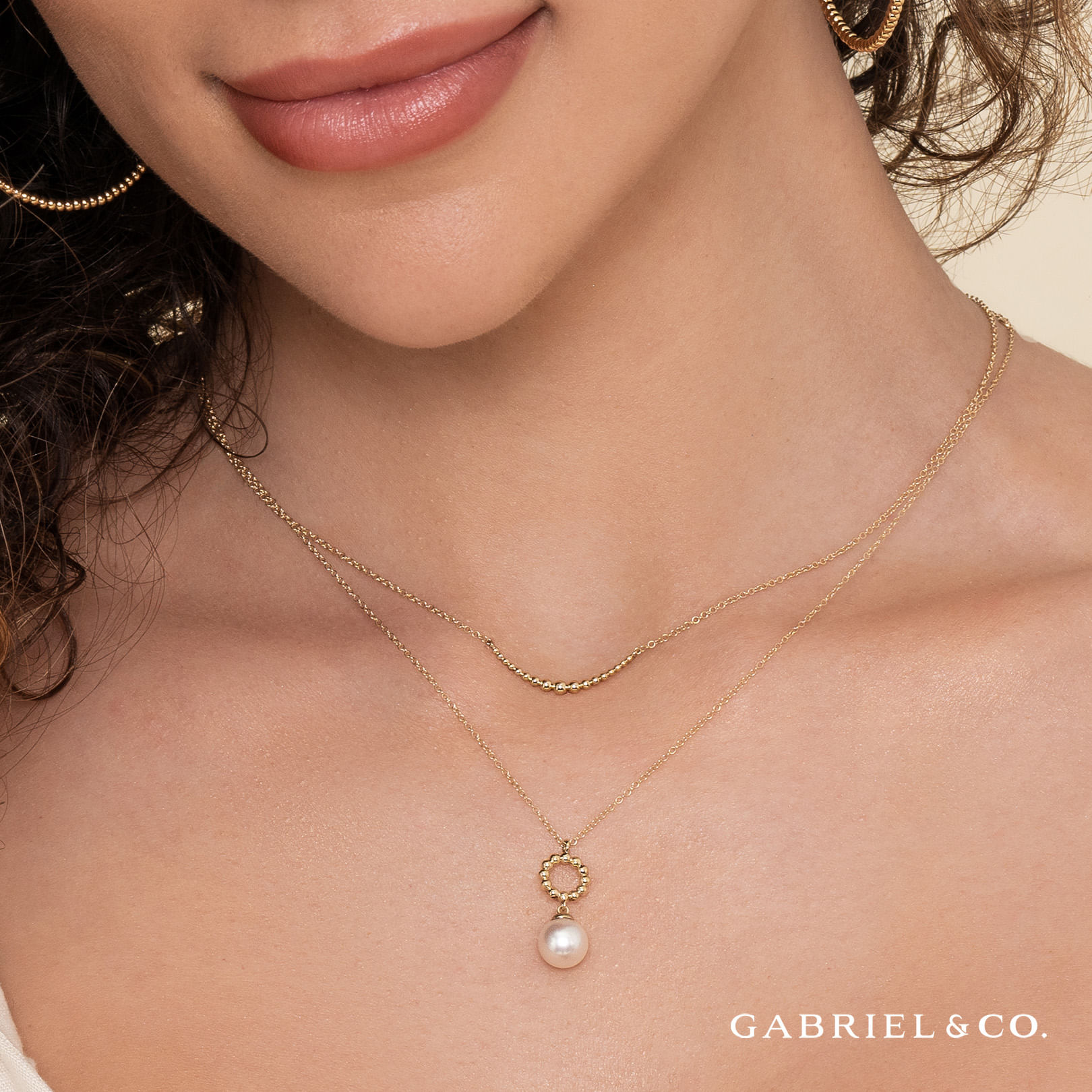 14K Yellow Gold Fresh Water Pearl Bujukan Drop Necklace - Shot 3