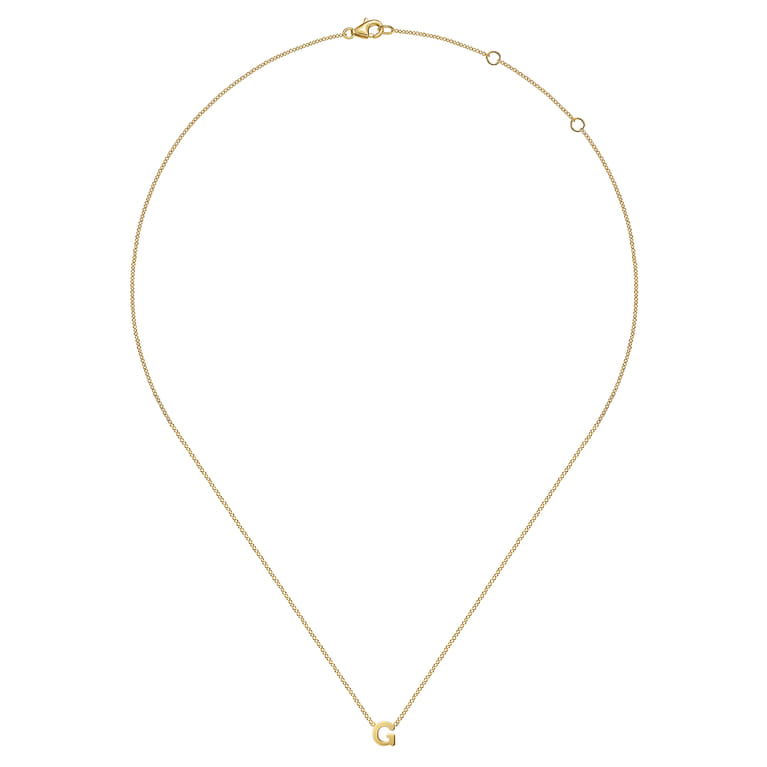 14K Yellow Gold G Initial Necklace - Shot 2