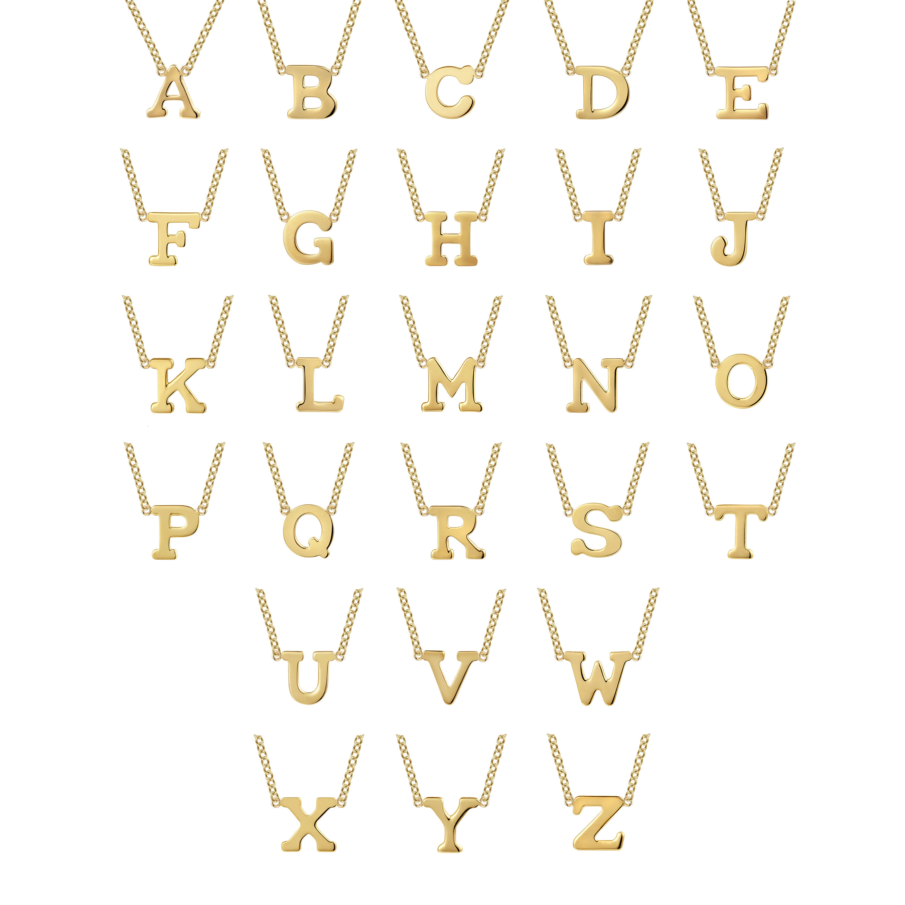 14K Yellow Gold G Initial Necklace - Shot 4