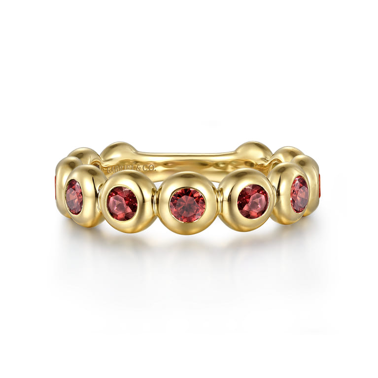 14K Yellow Gold GN - Garnet Ladies Ring - Shot 1