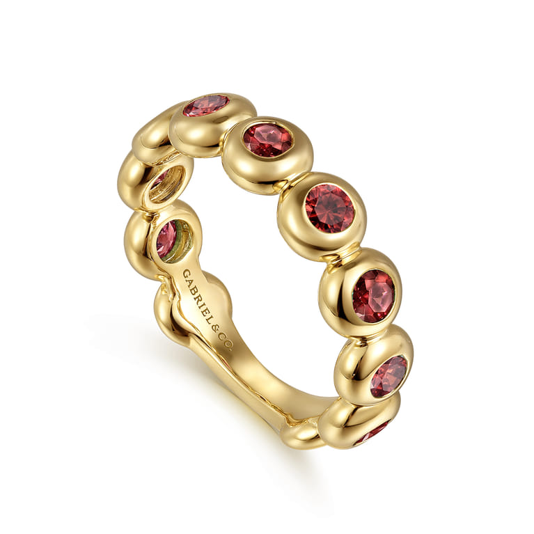 14K Yellow Gold GN - Garnet Ladies Ring - Shot 3