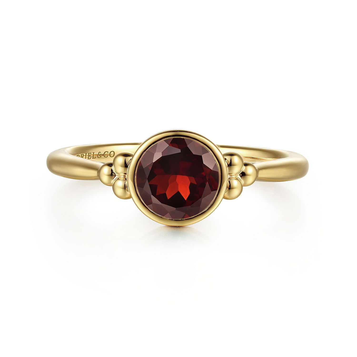 14K Yellow Gold Garnet Bujukan Ladies' Ring
