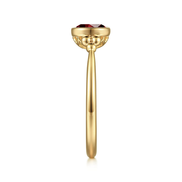 14K Yellow Gold Garnet Bujukan Ladies' Ring
