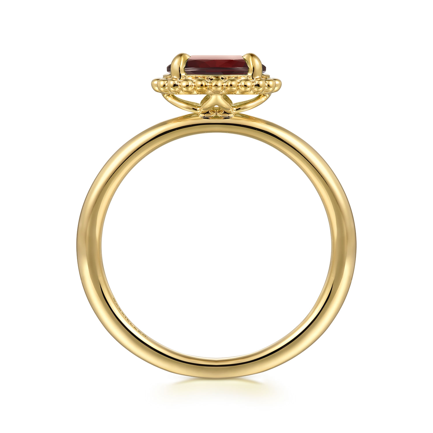 14K Yellow Gold Garnet Bujukan Ladies Ring
