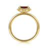 14K Yellow Gold Garnet Bujukan Ladies Ring