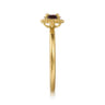 14K Yellow Gold Garnet Bujukan Ladies Ring