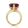 14K Yellow Gold Garnet Pear Ladies Ring