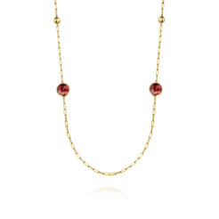 14K-Yellow-Gold-Garnet-Round-Shape-Necklace-With-Four-Stations-Beads-and-Bezel-Setting1