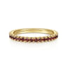 14K Yellow Gold Garnet Stackable Ring