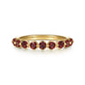 14K Yellow Gold Garnet Stackable Ring