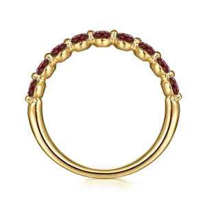 14K Yellow Gold Garnet Stackable Ring