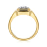 14K Yellow Gold Geometric Baguette Diamond Signet Ring - 0.4 ct