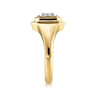 14K Yellow Gold Geometric Baguette Diamond Signet Ring - 0.4 ct