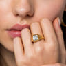 14K Yellow Gold Geometric Baguette Diamond Signet Ring - 0.4 ct