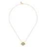 14K Yellow Gold Geometric Baguette and Round Diamond Pendant Necklace - 0.75 ct