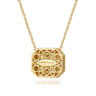 14K Yellow Gold Geometric Baguette and Round Diamond Pendant Necklace - 0.75 ct