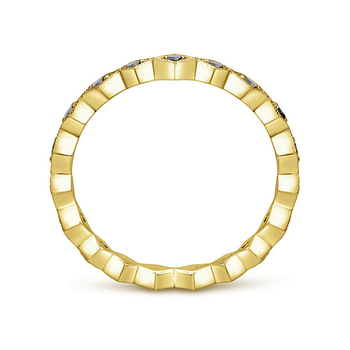 14K Yellow Gold Geometric Black Diamond Stackable Ring - 0.21 ct - Shot 2