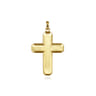 14K Yellow Gold Geometric Cross Pendant