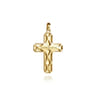 14K Yellow Gold Geometric Cross Pendant