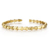 14K Yellow Gold Geometric Cuff Bangle Bracelet