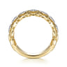 14K Yellow Gold Geometric Diamond Station Grommet Ring - 0.21 ct