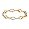 14K Yellow Gold Geometric Link Diamond Tennis Bracelet - 1.5 ct