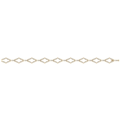 14K Yellow Gold Geometric Link Diamond Tennis Bracelet