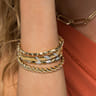 14K Yellow Gold Geometric Open Bangle