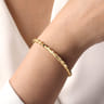 14K Yellow Gold Geometric Open Bangle