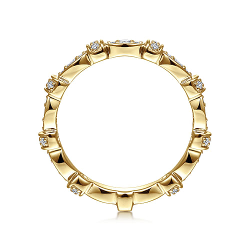 14K Yellow Gold Geometric Stackable Diamond Ring - 0.25 ct - Shot 2