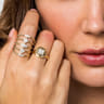 14K Yellow Gold Geometric Station Diamond Pave Statement Ring - 0.45 ct