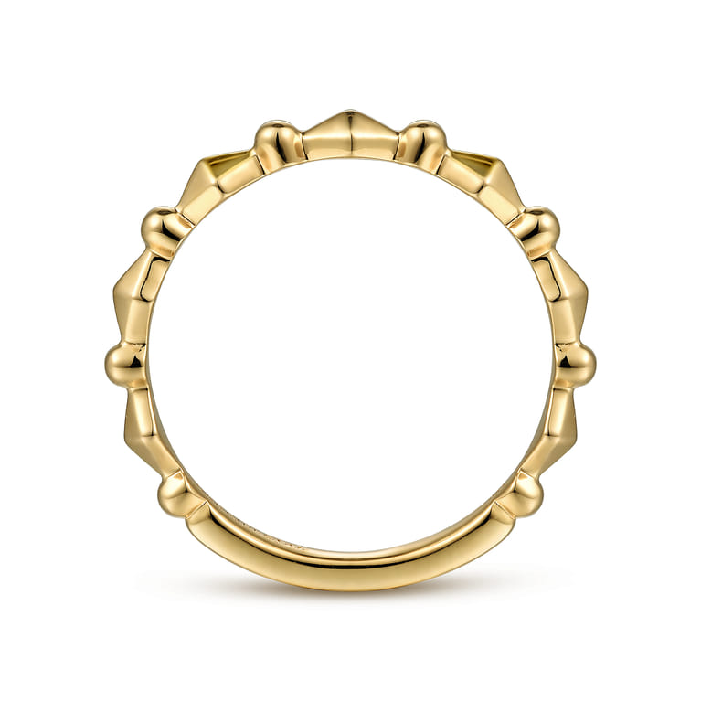 14K Yellow Gold Geometric Station Stackable Ring - Shot 2