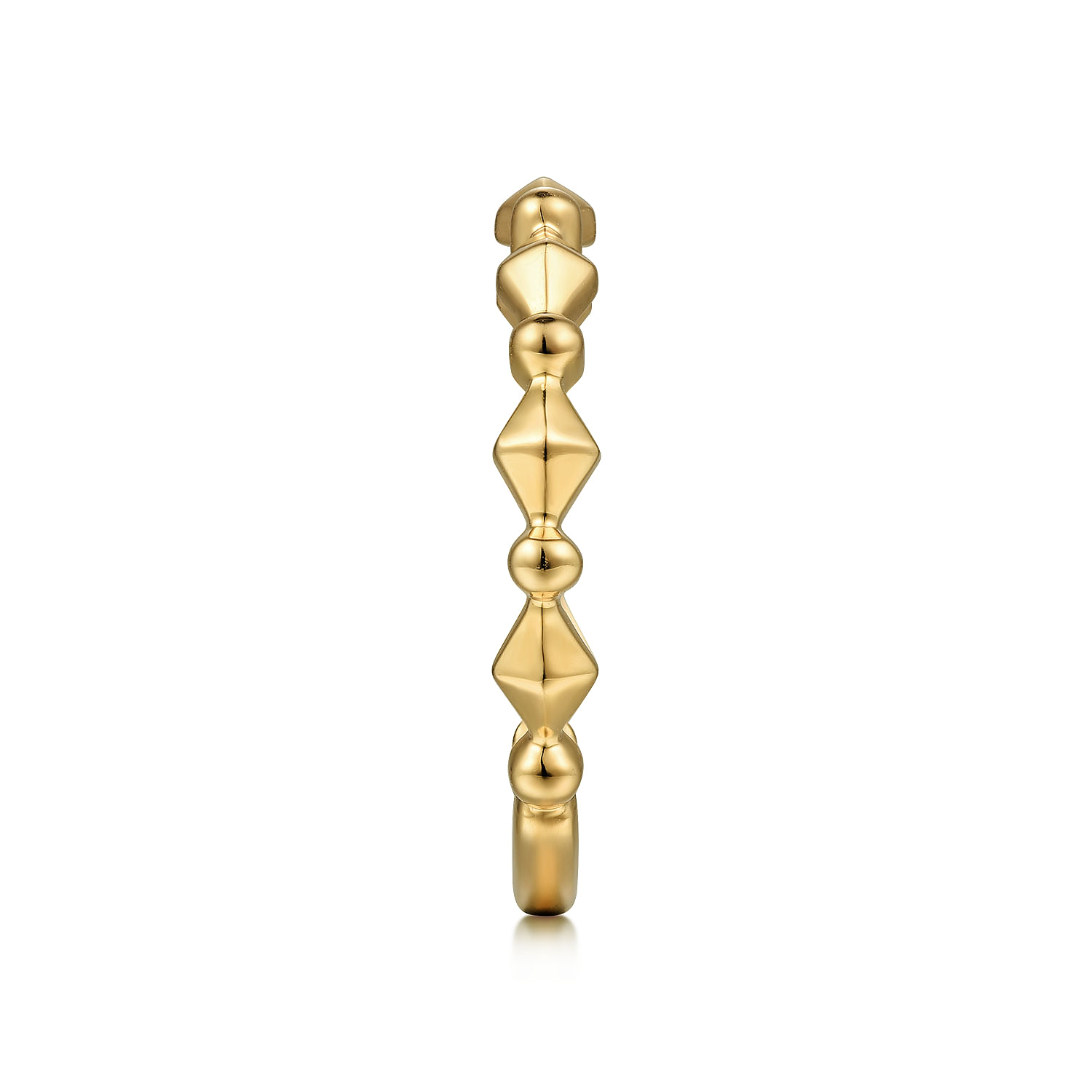 14K Yellow Gold Geometric Station Stackable Ring