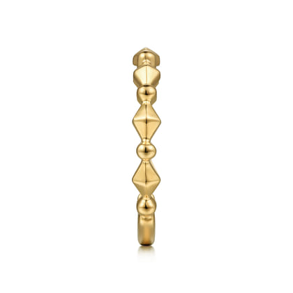 14K Yellow Gold Geometric Station Stackable Ring