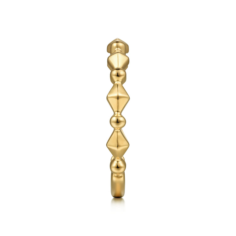 14K Yellow Gold Geometric Station Stackable Ring - Shot 4