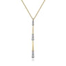 14K Yellow Gold Graduated Diamond Station Drop Y Necklace - 0.35 ct