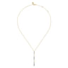 14K Yellow Gold Graduated Diamond Station Drop Y Necklace - 0.35 ct