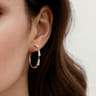14K Yellow Gold Graduated Diamond Station Round Classic 30mm Hoop Earrings - 0.75 ct