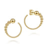 14K Yellow Gold Graduating Ball Post Hoop Earrings