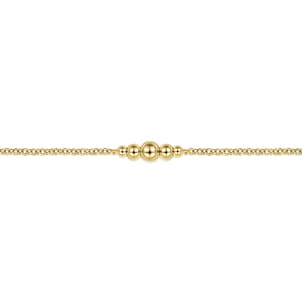 14K Yellow Gold Graduating Bead Stations Bracelet