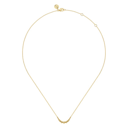 14K Yellow Gold Graduating Bujukan Ball Bar Necklace