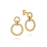 14K Yellow Gold Graduating Bujukan Ball Circle Drop Earrings
