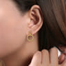 14K Yellow Gold Graduating Bujukan Ball Circle Drop Earrings