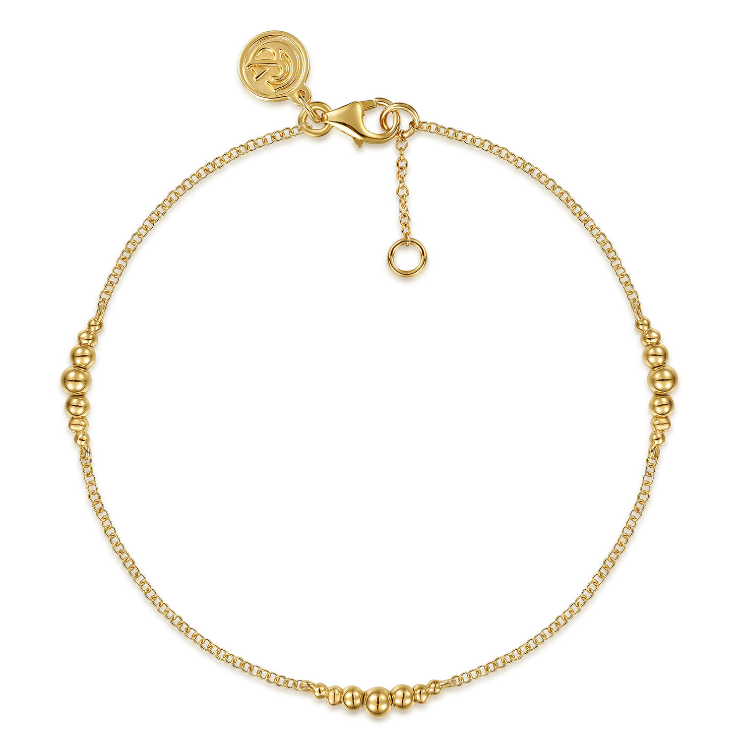 14K Yellow Gold Graduating Bujukan Ball Station Bracelet