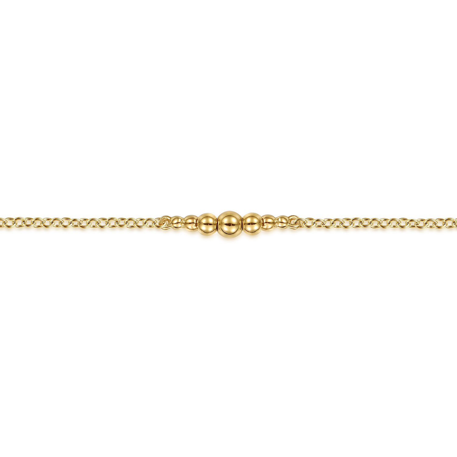 14K Yellow Gold Graduating Bujukan Ball Station Bracelet