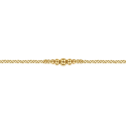 14K Yellow Gold Graduating Bujukan Ball Station Bracelet
