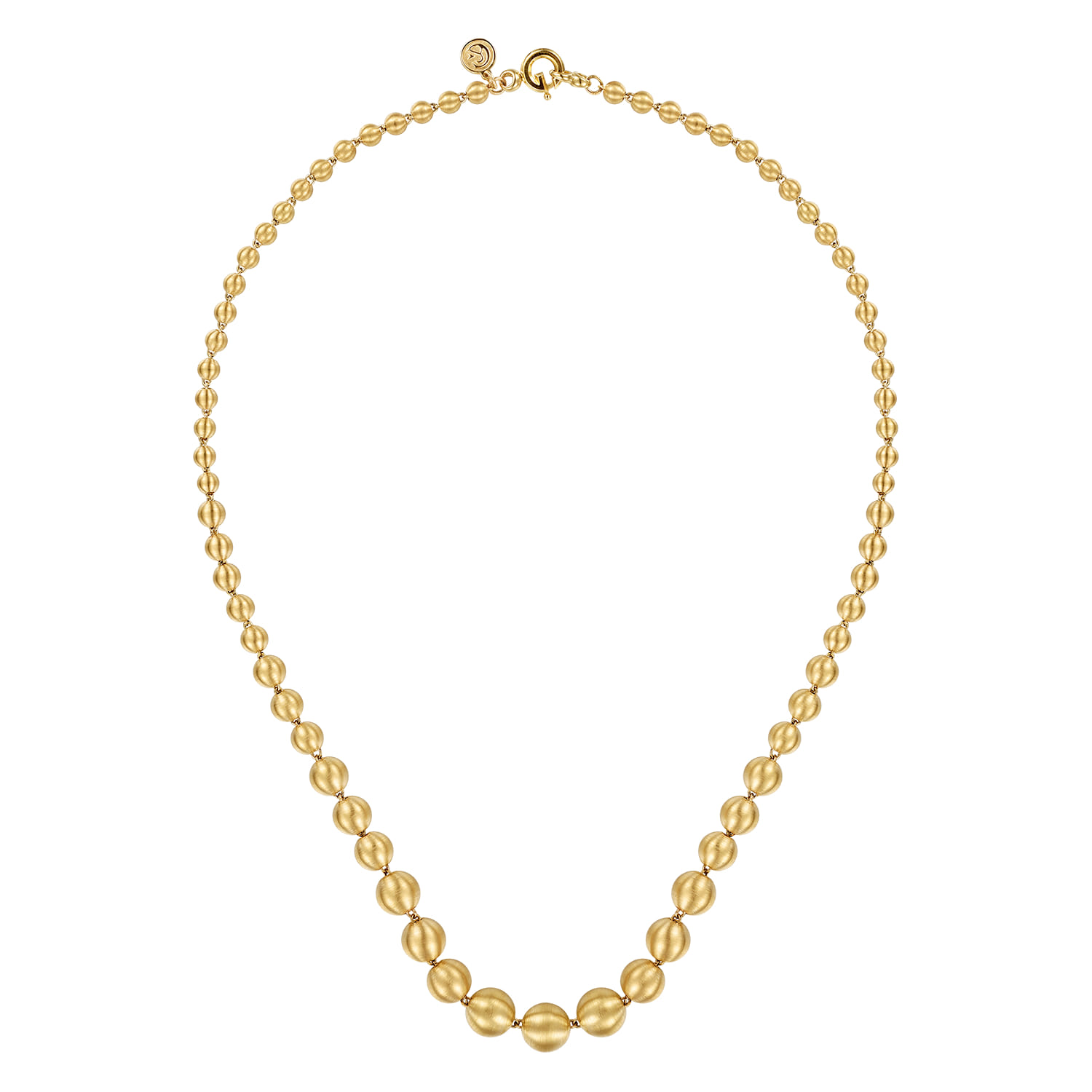 14K Yellow Gold Graduating Bujukan Bead Chain Necklace - Shot 2