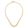 14K Yellow Gold Graduating Bujukan Bead Chain Necklace